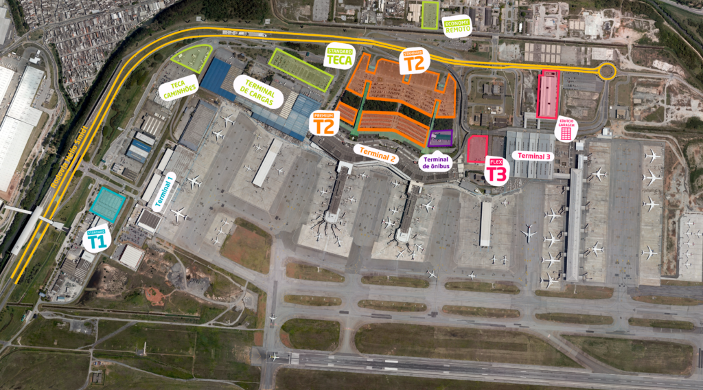 Mapa Estacionamento Aeroporto de Guarulhos