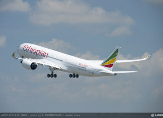 Ethiopian Airlines incluirá mais 17 aeronaves A350-900 em sua frota Ethiopian Airlines A350-900